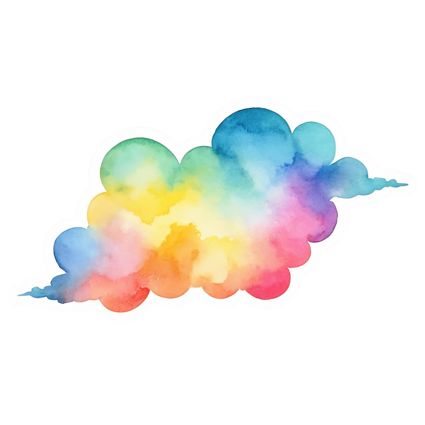 Rainbow watercolor sticker isolated on transparent background #21107