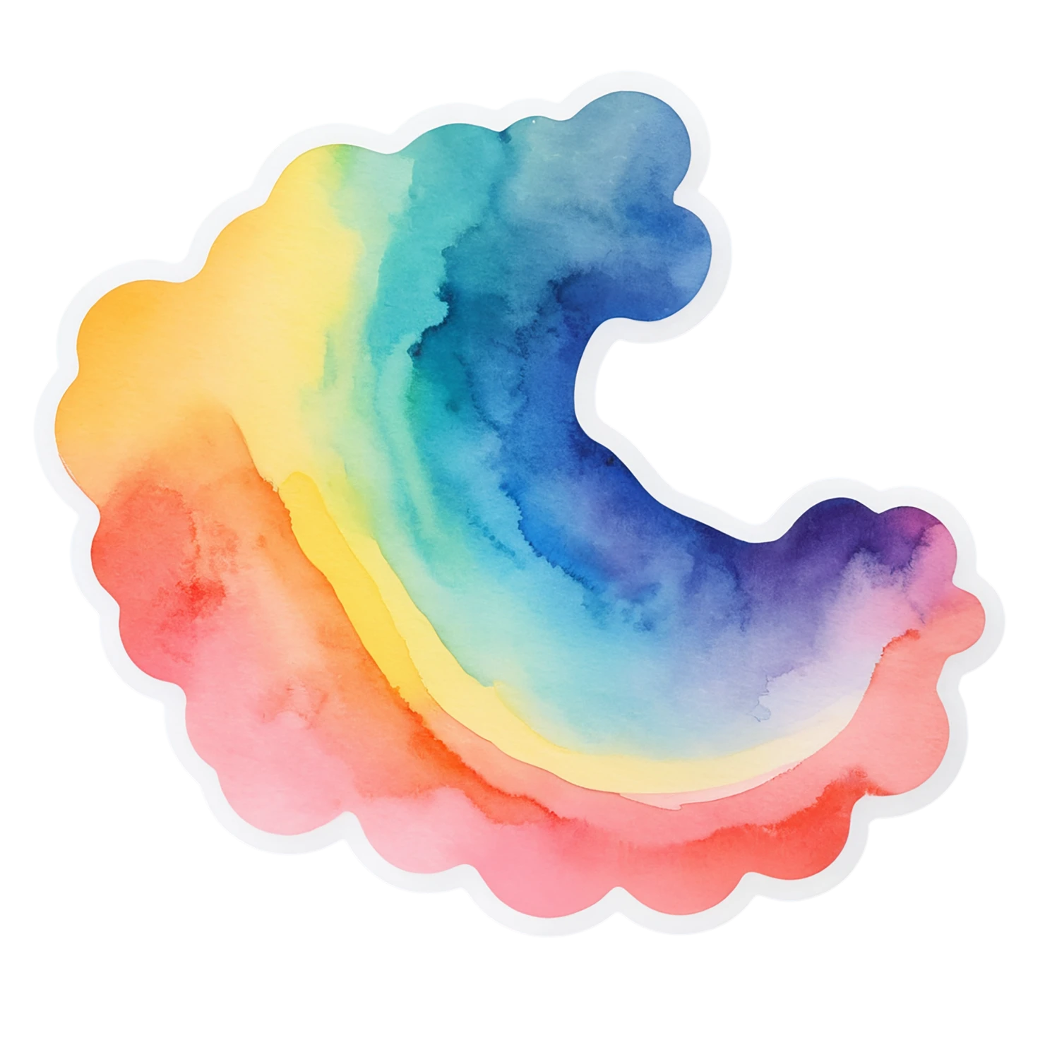 Rainbow watercolor sticker isolated on transparent background #21108