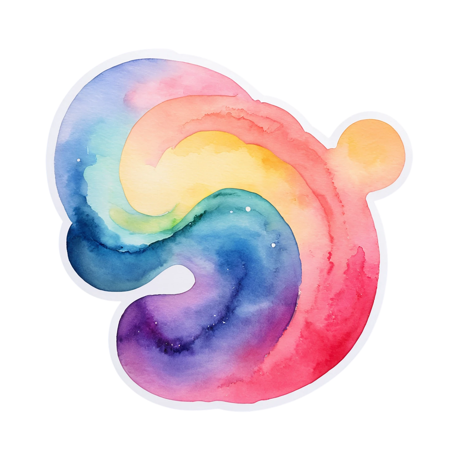 Rainbow watercolor sticker isolated on transparent background #21109