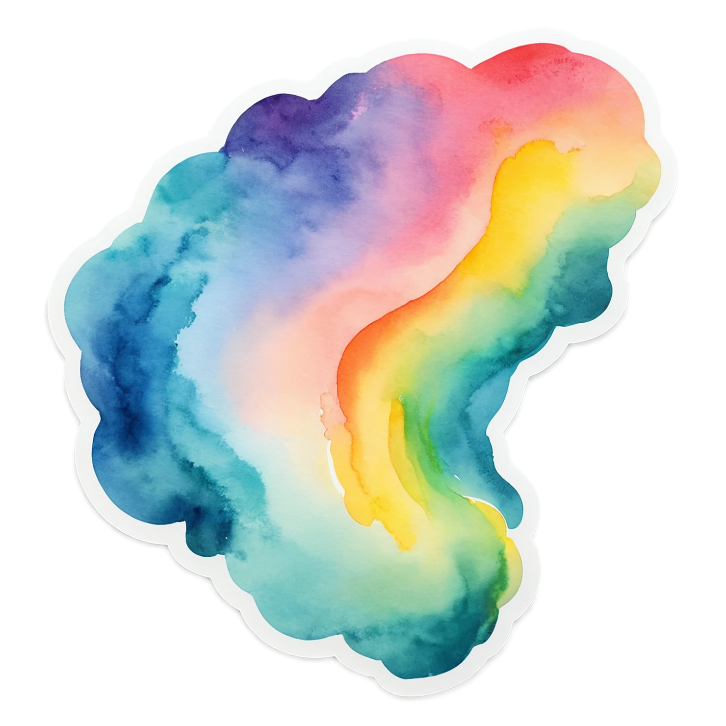 Rainbow watercolor sticker isolated on transparent background #21111