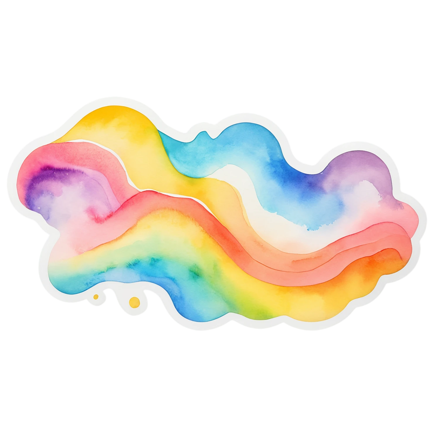 Rainbow watercolor sticker isolated on transparent background #21112