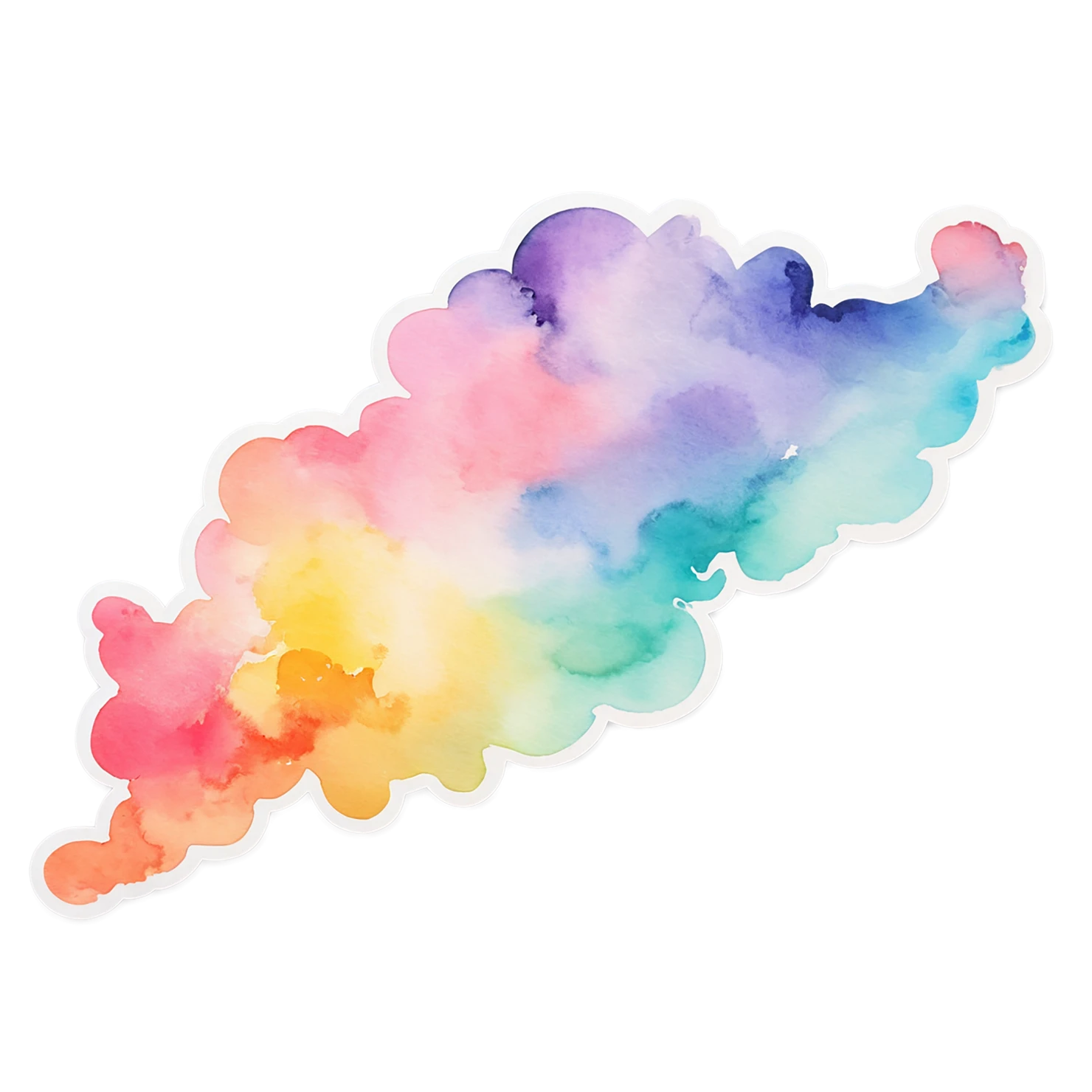 Rainbow watercolor sticker isolated on transparent background #21113