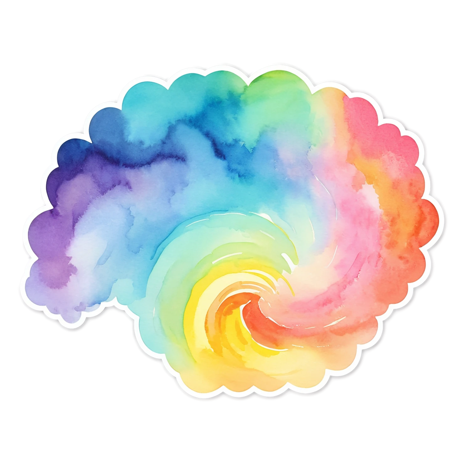 Rainbow watercolor sticker isolated on transparent background #21115
