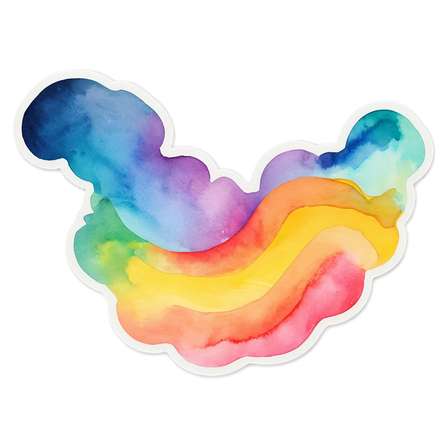Rainbow watercolor sticker isolated on transparent background #21116