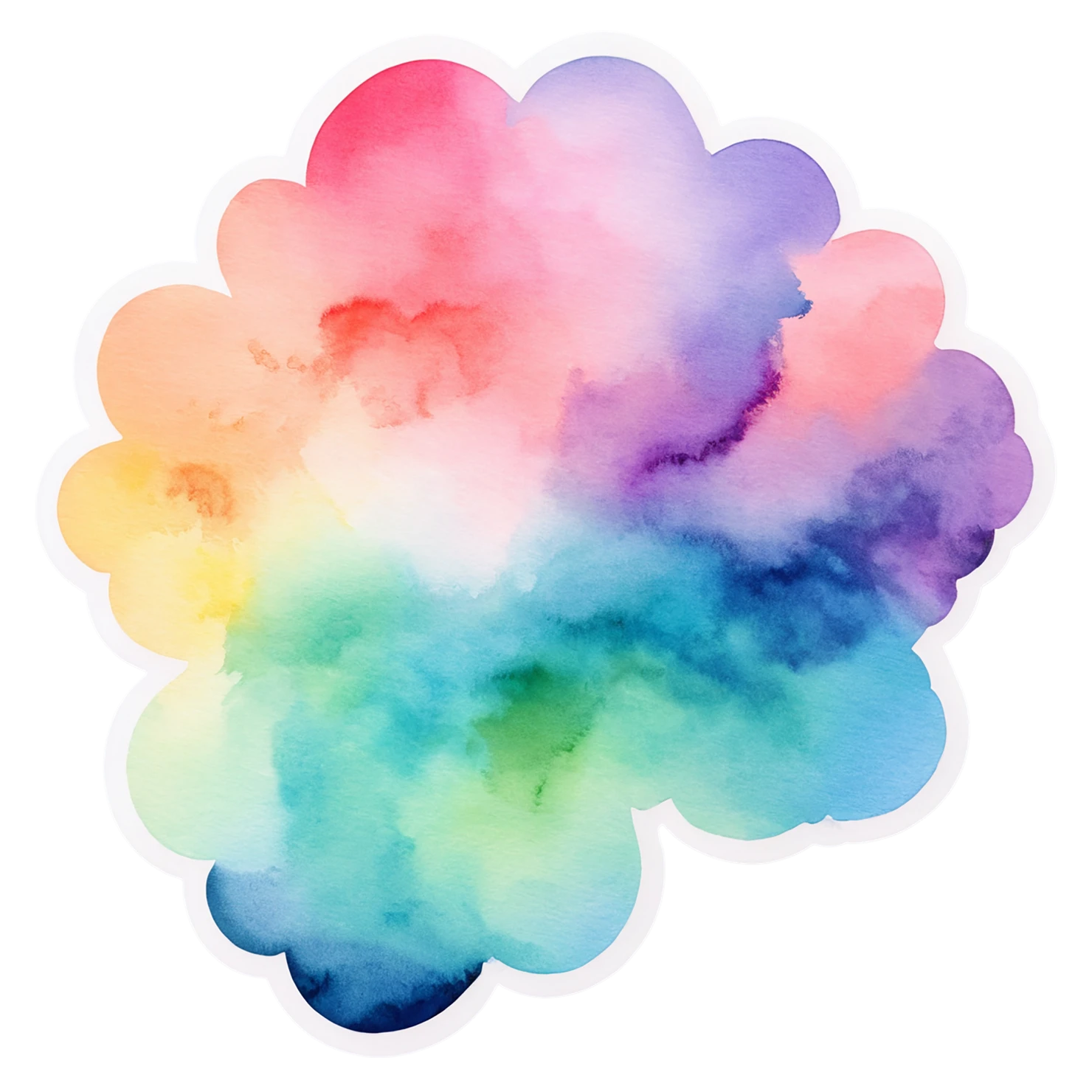 Rainbow watercolor sticker isolated on transparent background #21117