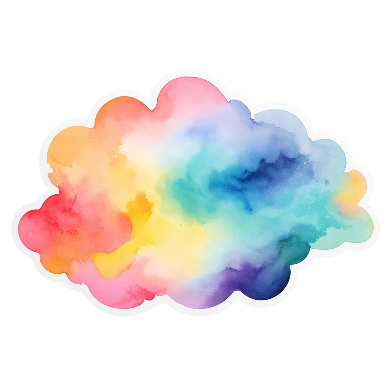Rainbow watercolor sticker isolated on transparent background #21118