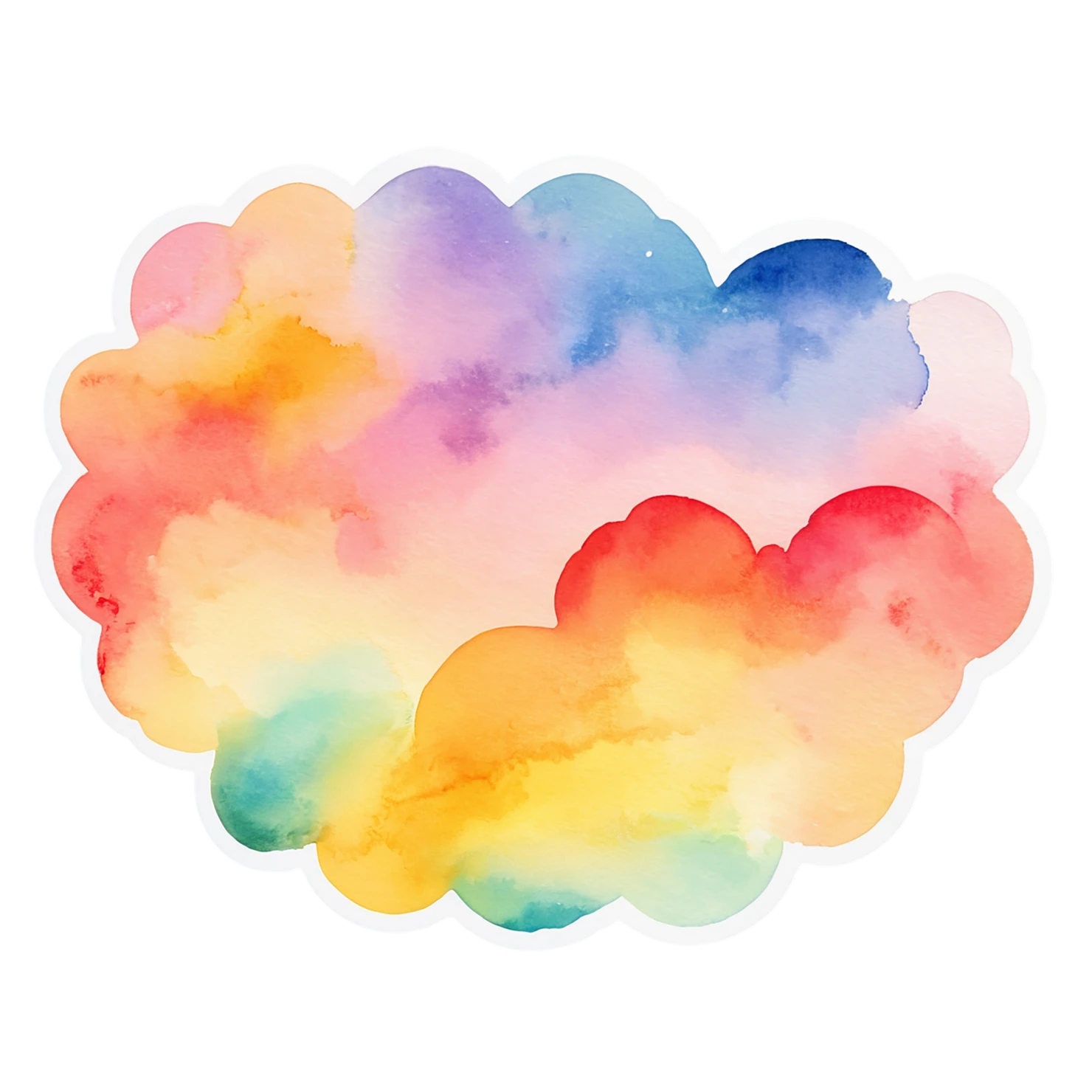 Rainbow watercolor sticker isolated on transparent background #21120