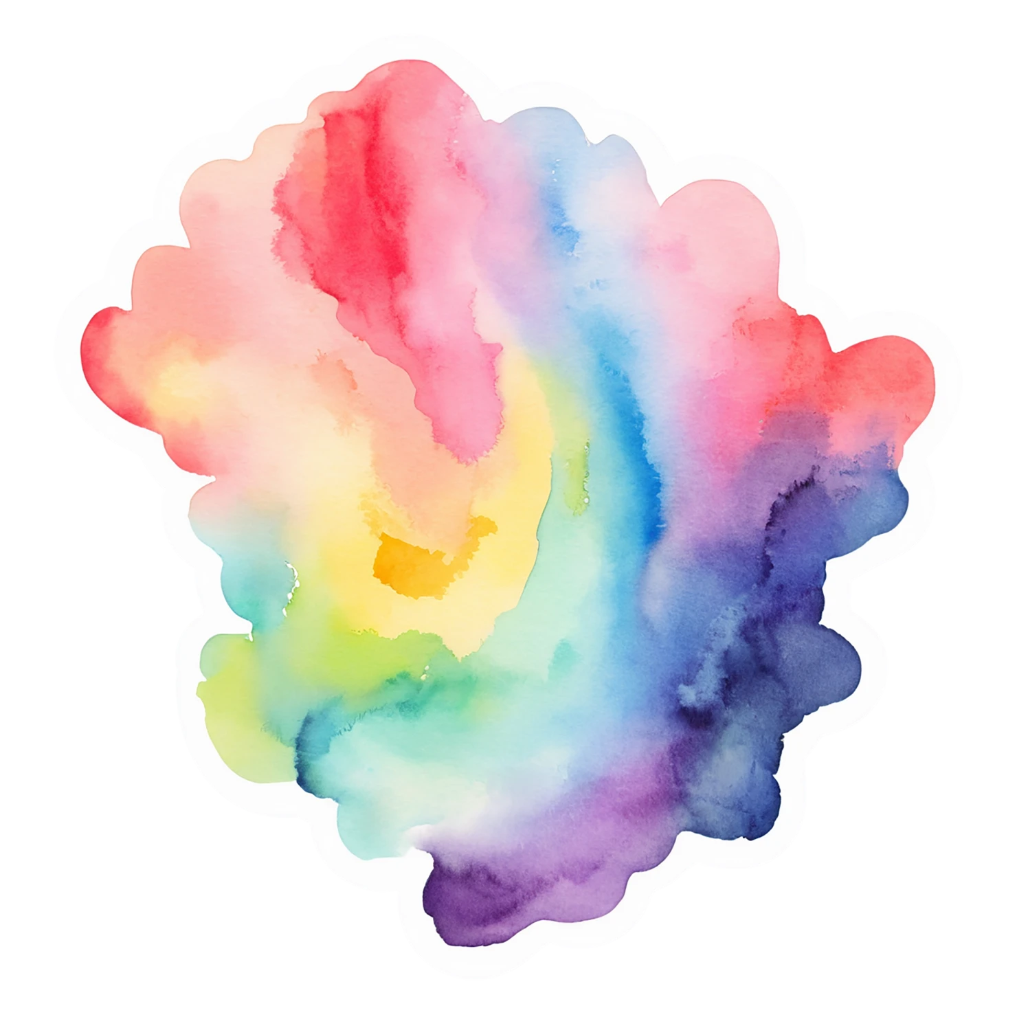 Rainbow watercolor sticker isolated on transparent background #21121