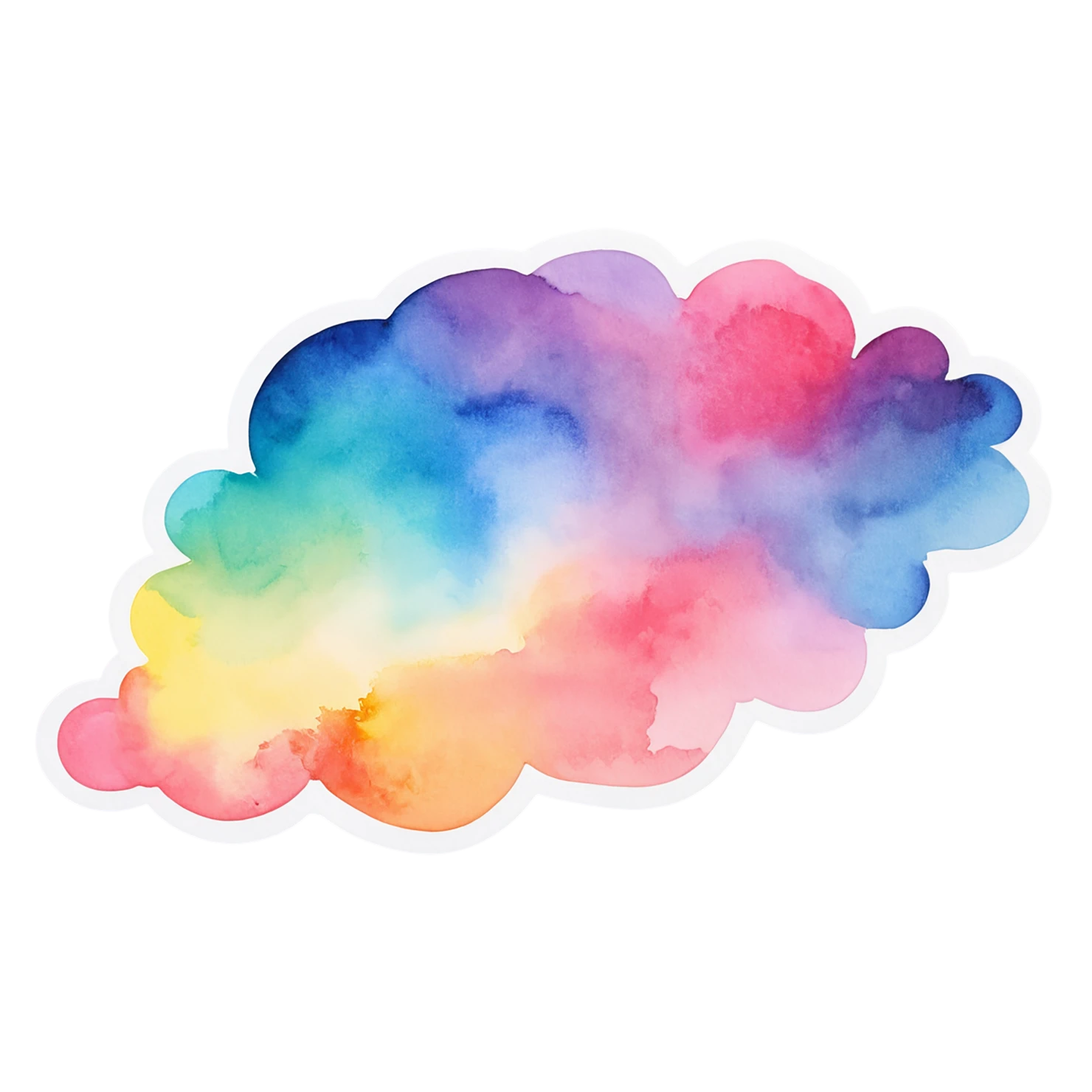 Rainbow watercolor sticker isolated on transparent background #21123