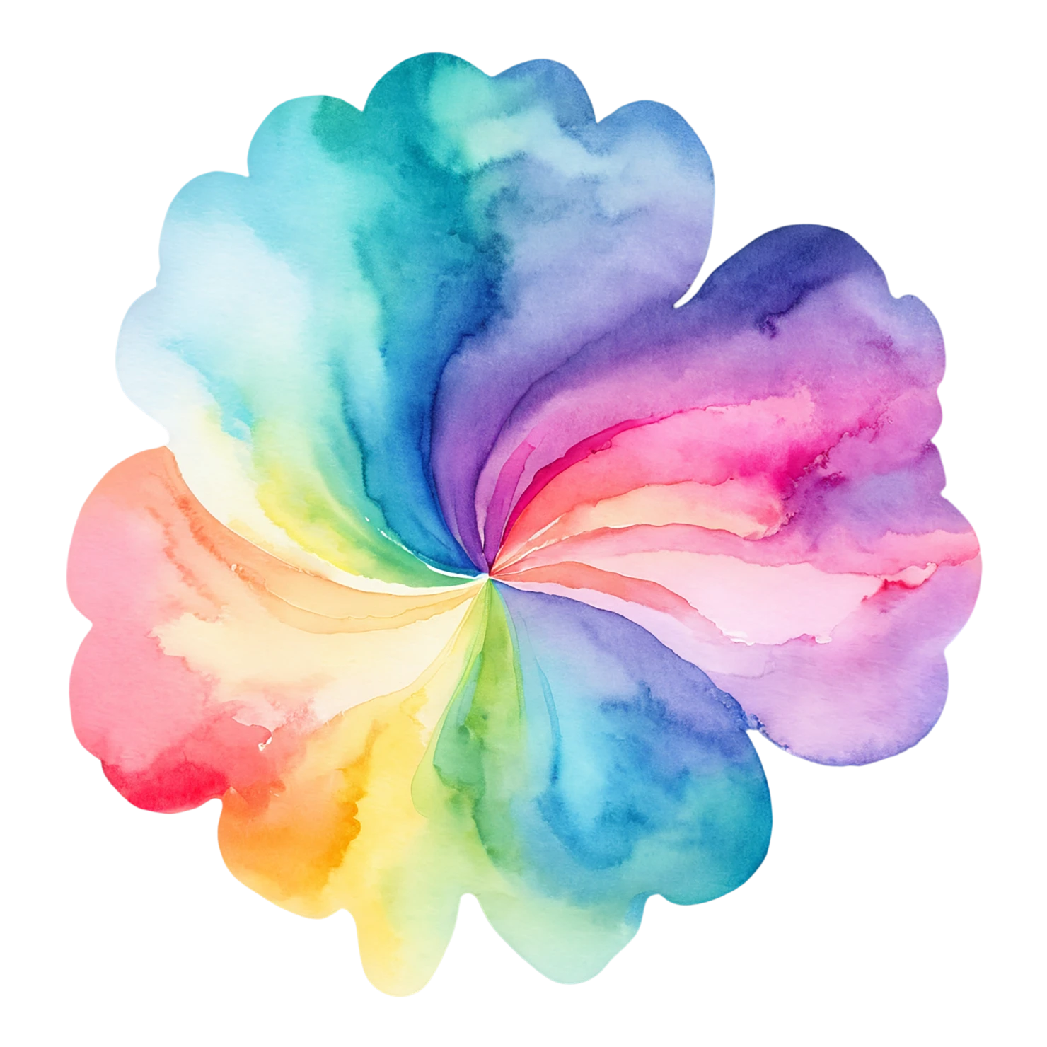Rainbow watercolor sticker isolated on transparent background #21124