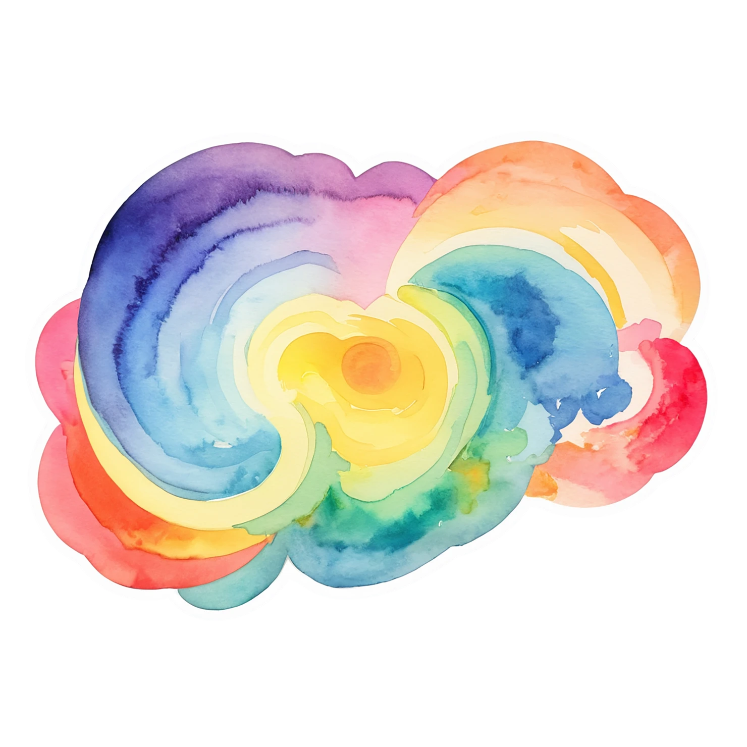 Rainbow watercolor sticker isolated on transparent background #21126
