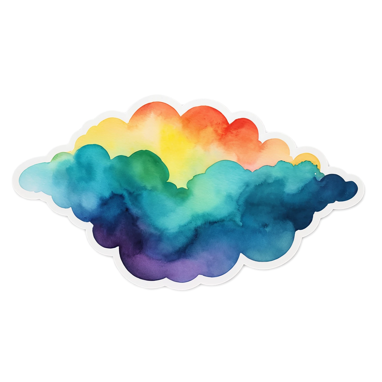 Rainbow watercolor sticker isolated on transparent background #21127