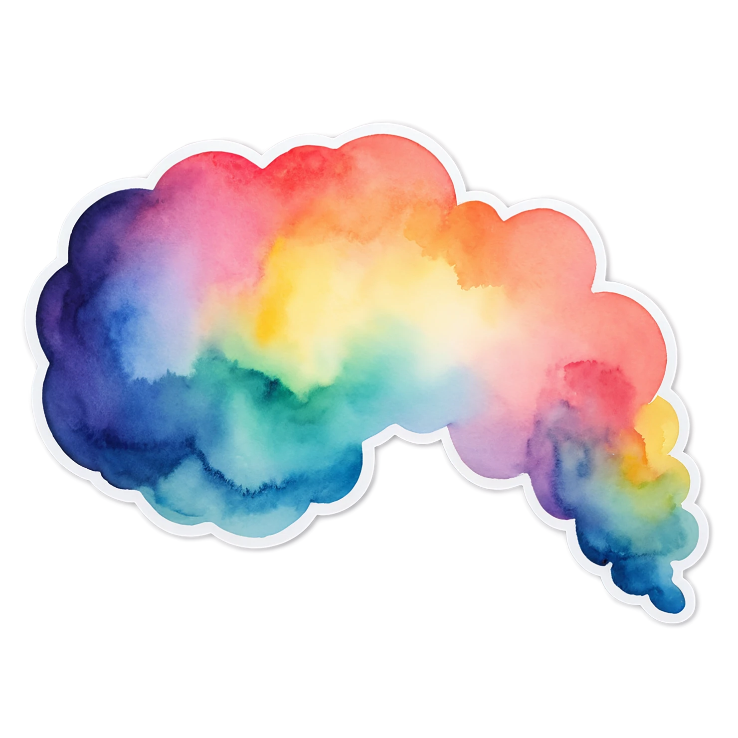 Rainbow watercolor sticker isolated on transparent background #21129