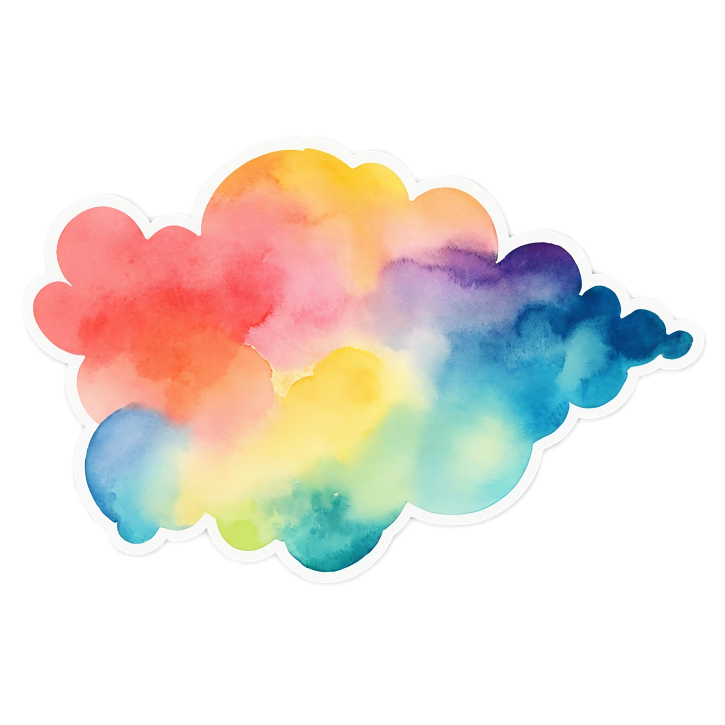 Rainbow watercolor sticker isolated on transparent background #21130