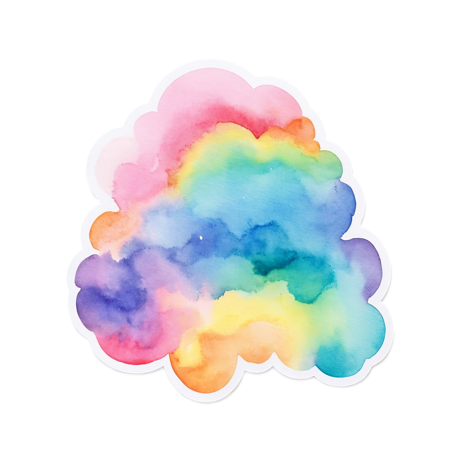 Rainbow watercolor sticker isolated on transparent background #21132