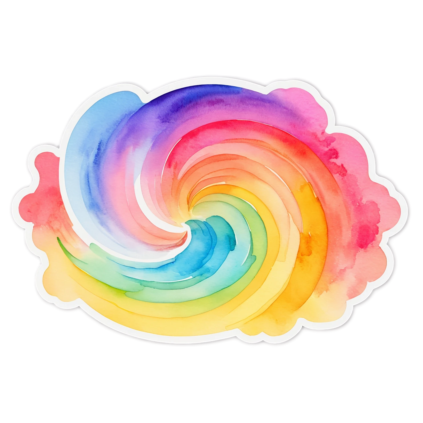 Rainbow watercolor sticker isolated on transparent background #21133
