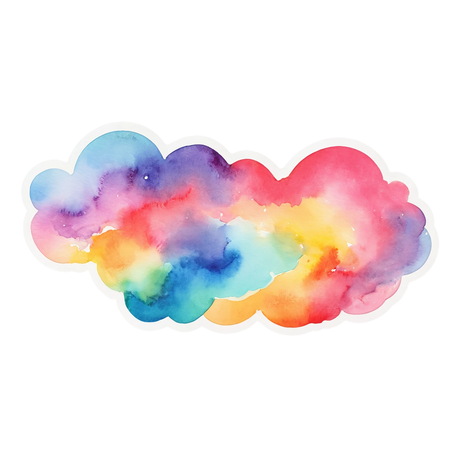 Rainbow watercolor sticker isolated on transparent background #21134