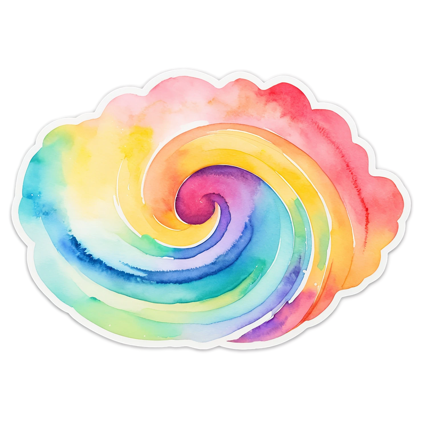 Rainbow watercolor sticker isolated on transparent background #21135