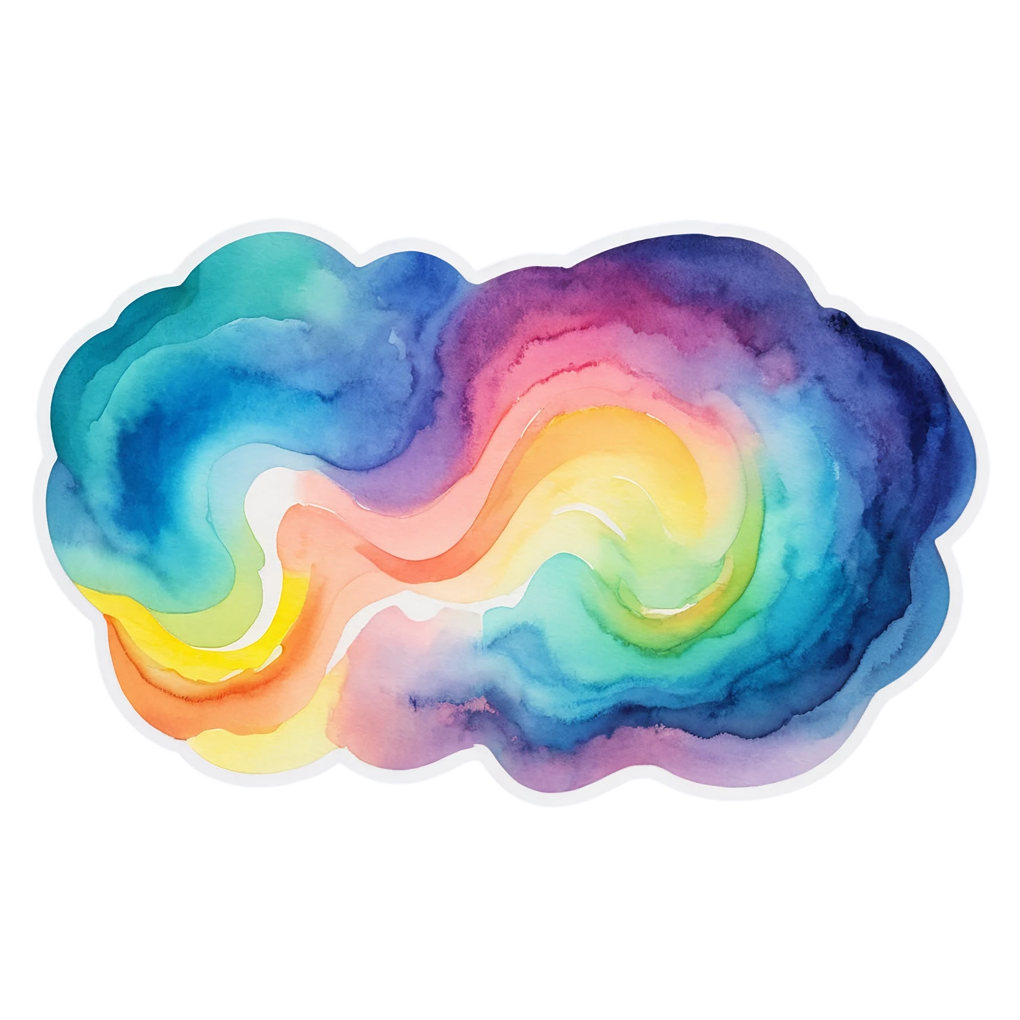 Rainbow watercolor sticker isolated on transparent background #21136