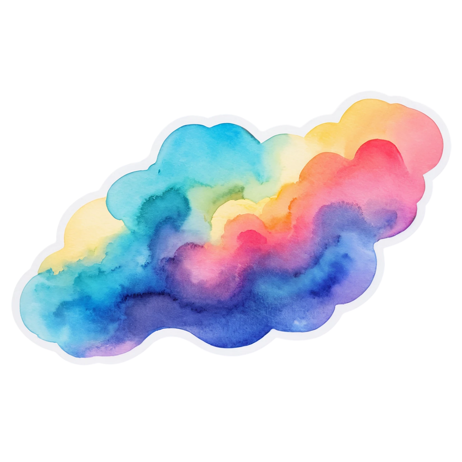 Rainbow watercolor sticker isolated on transparent background #21137