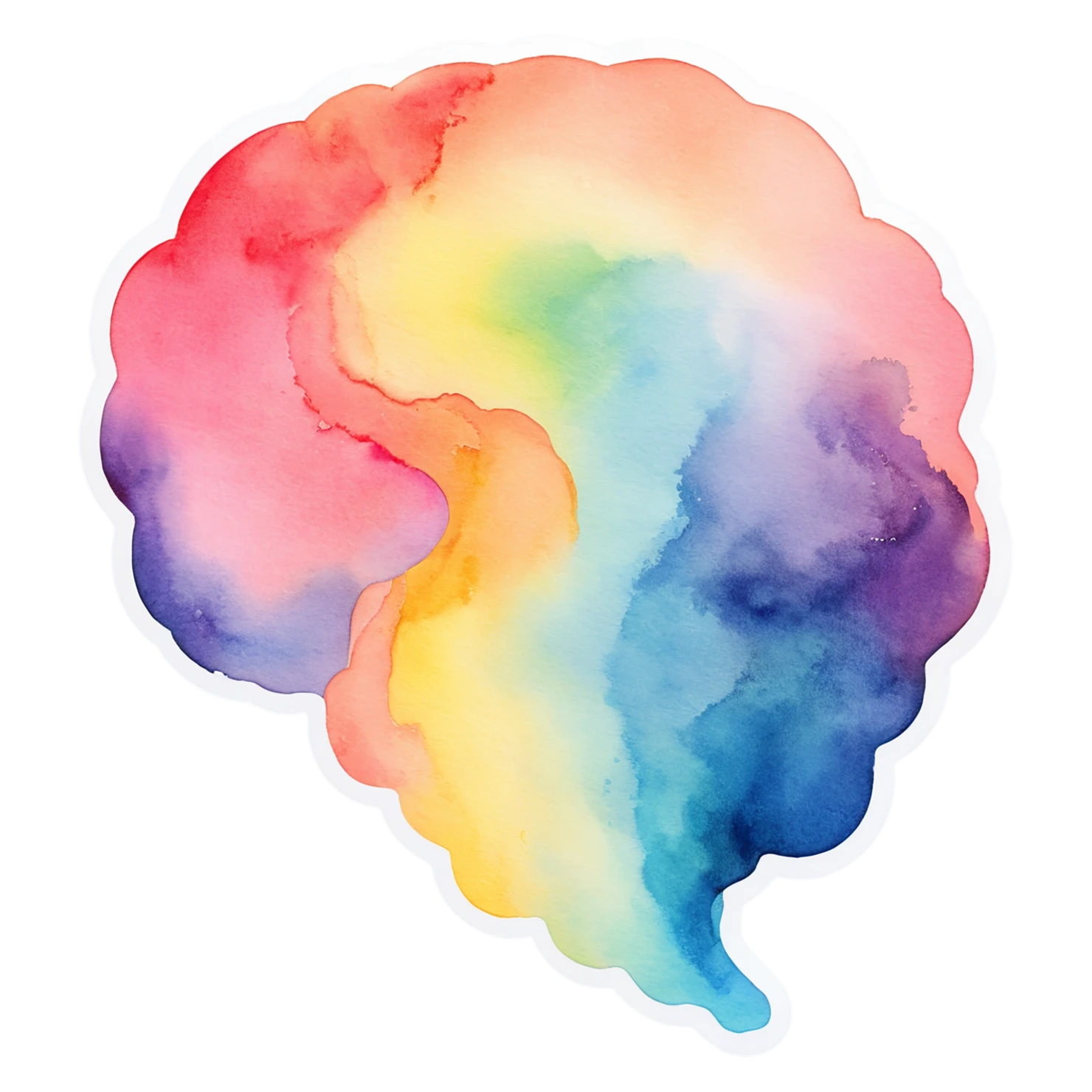 Rainbow watercolor sticker isolated on transparent background #21139