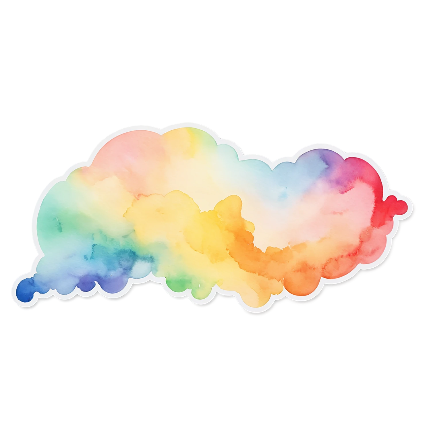 Rainbow watercolor sticker isolated on transparent background #21141