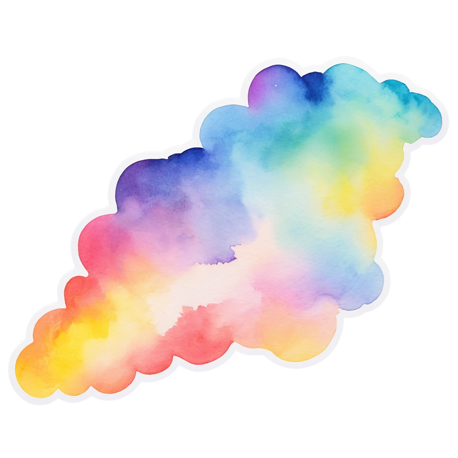 Rainbow watercolor sticker isolated on transparent background #21142