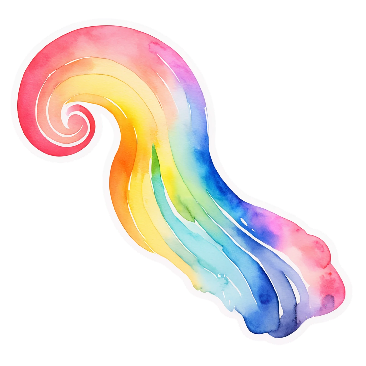 Rainbow watercolor sticker isolated on transparent background #21143