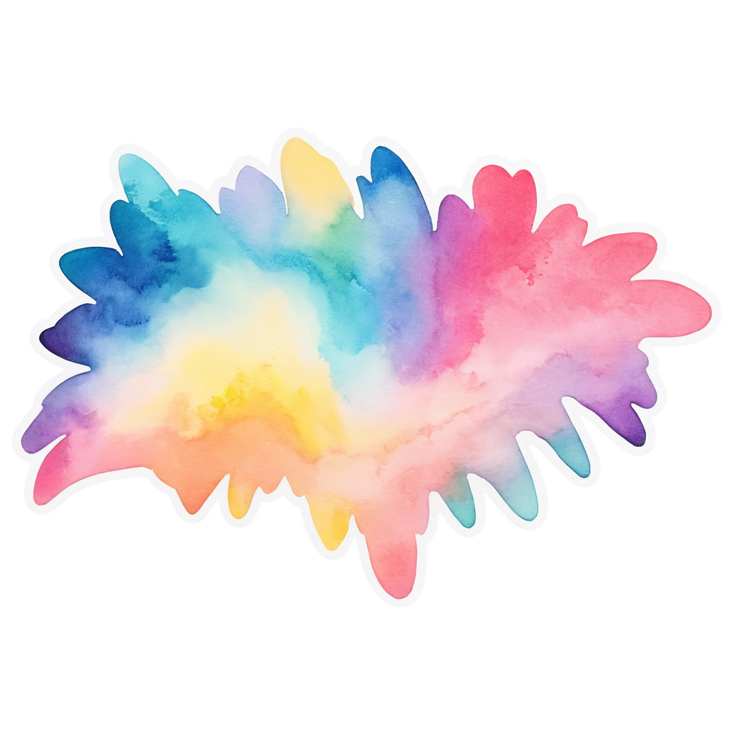 Rainbow watercolor sticker isolated on transparent background #21144