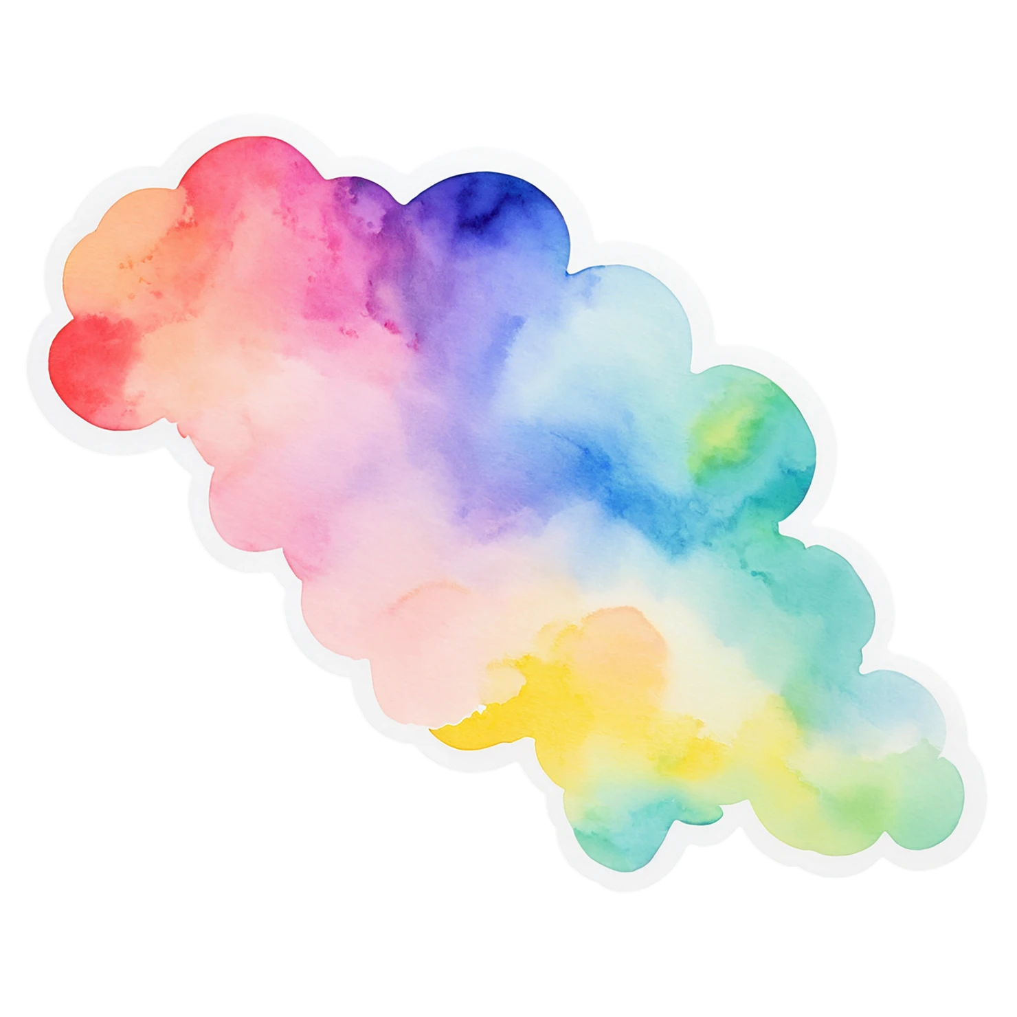 Rainbow watercolor sticker isolated on transparent background #21145