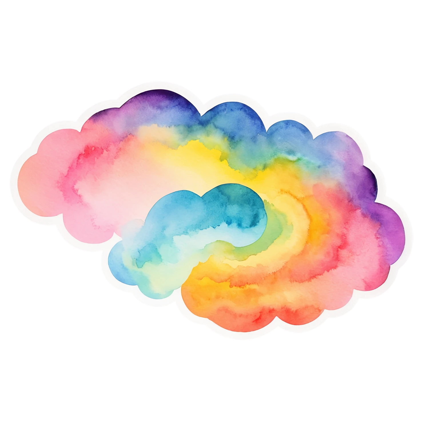 Rainbow watercolor sticker isolated on transparent background #21146