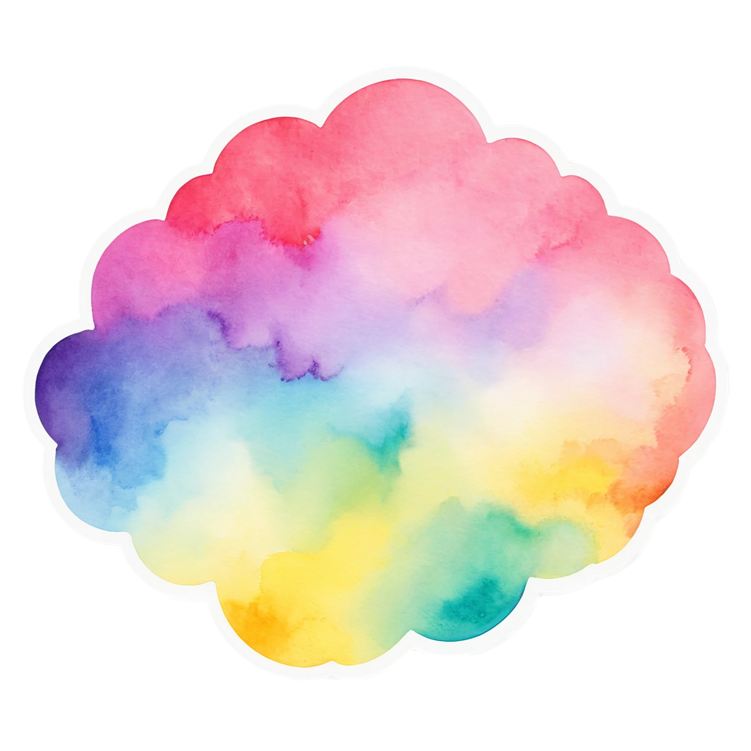 Rainbow watercolor sticker isolated on transparent background #21147