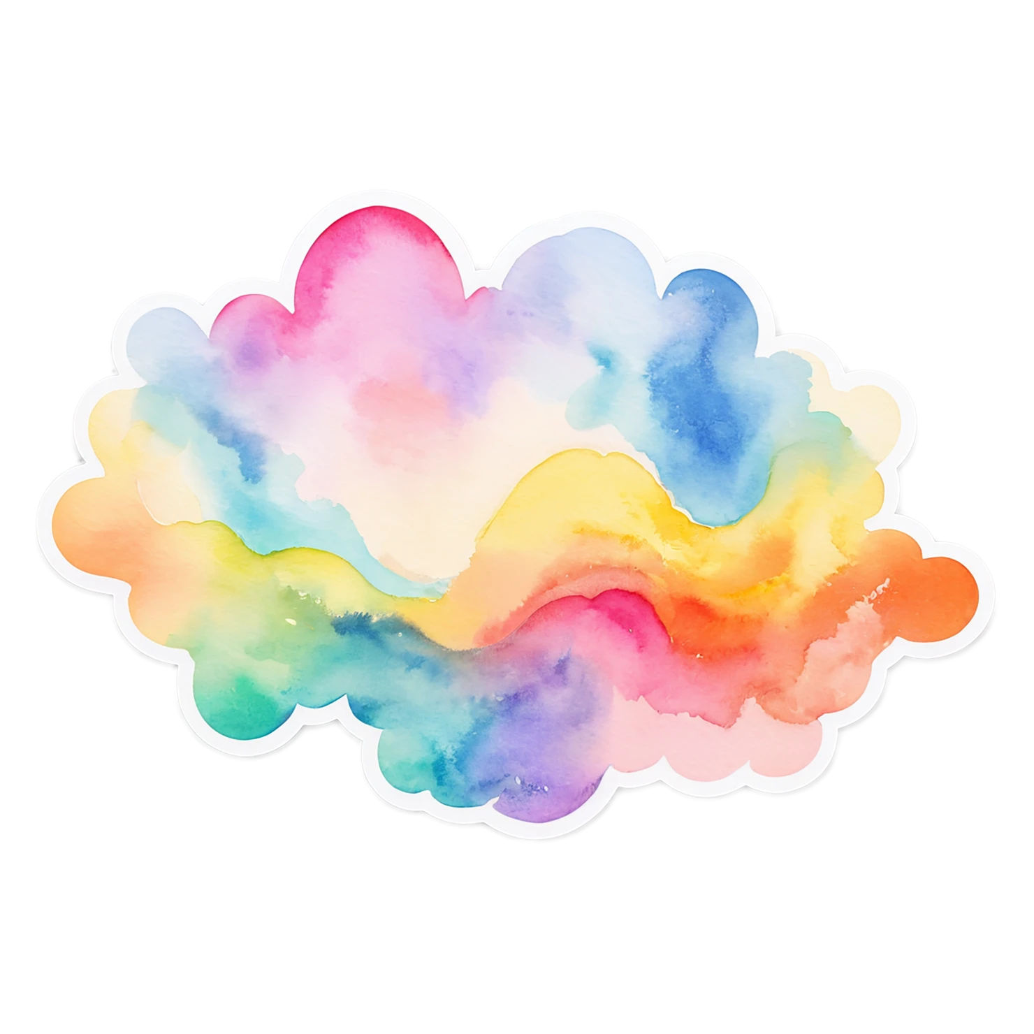 Rainbow watercolor sticker isolated on transparent background #21148
