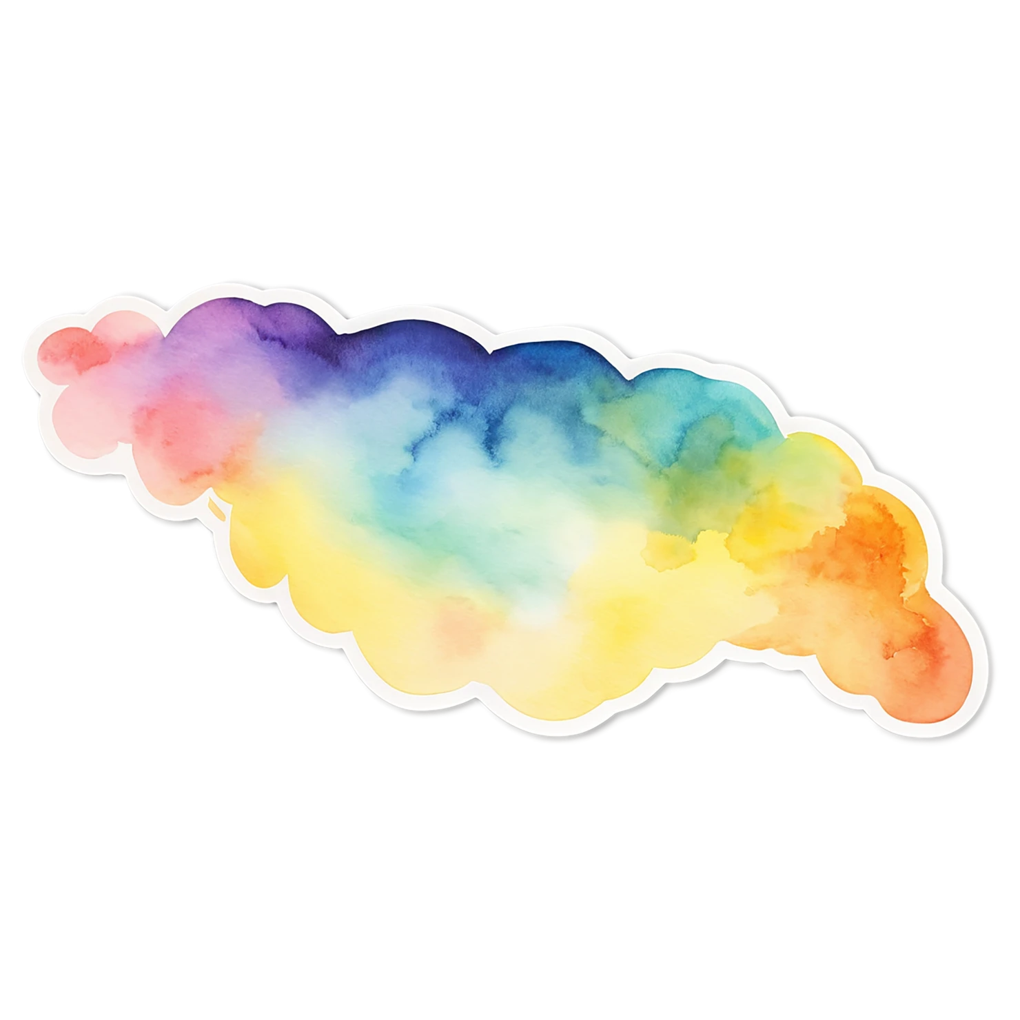 Rainbow watercolor sticker isolated on transparent background #21149