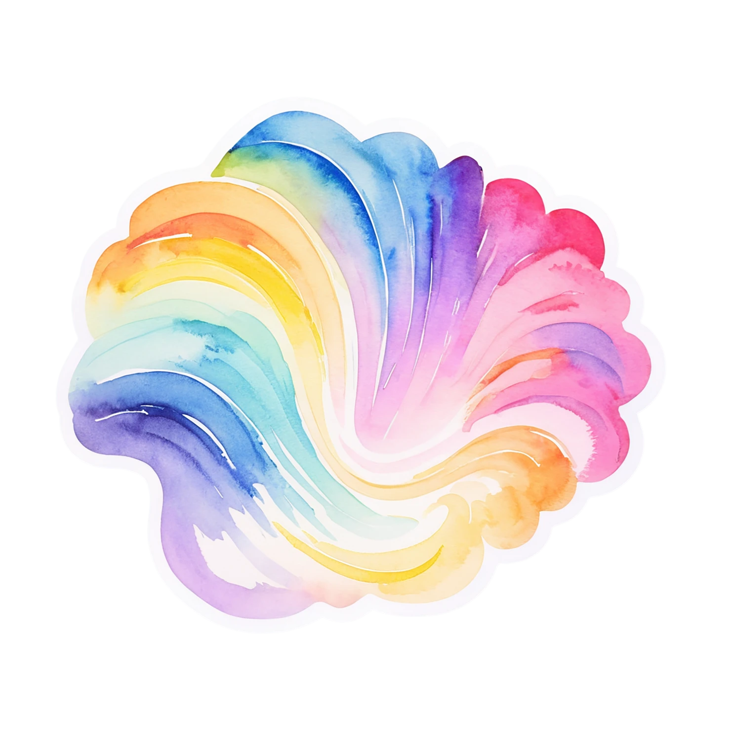 Rainbow watercolor sticker isolated on transparent background #21150