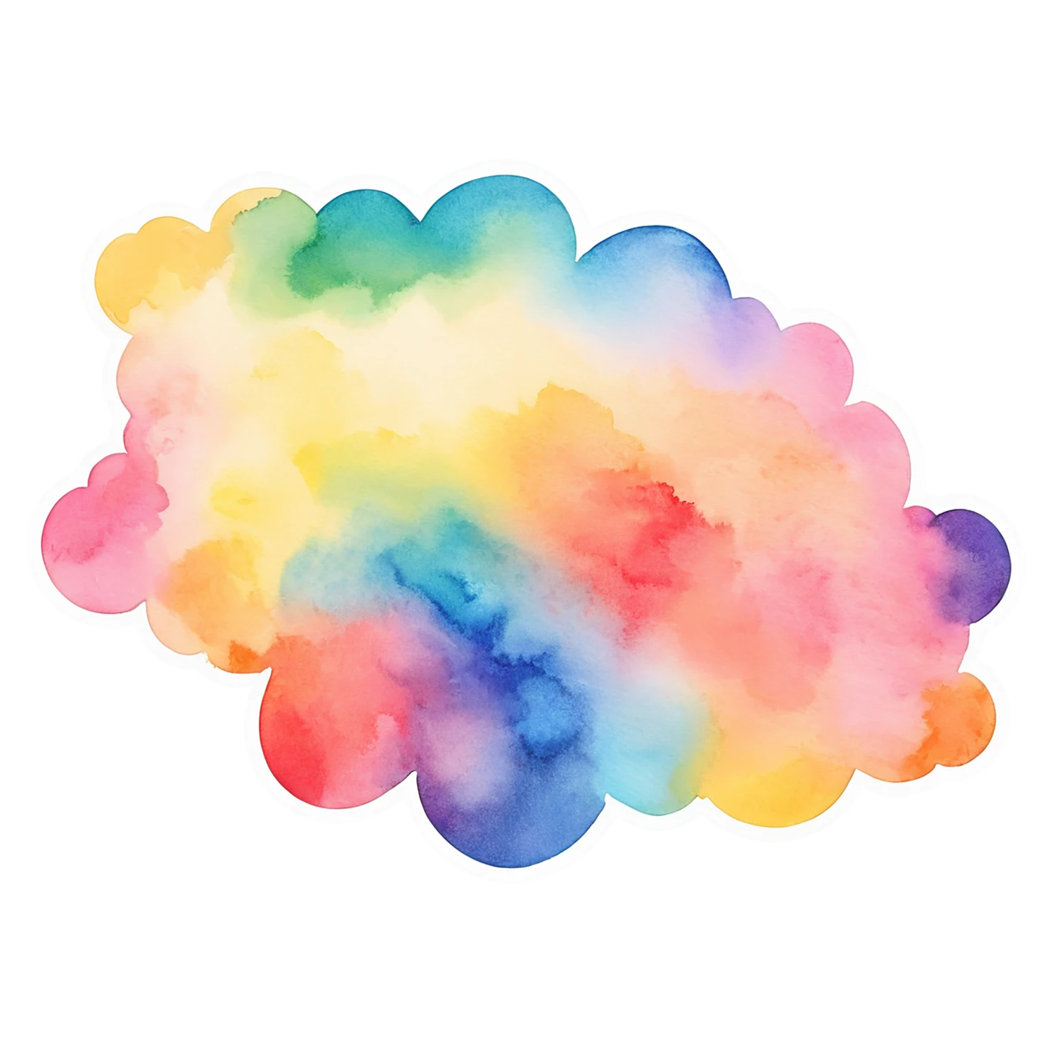Rainbow watercolor sticker isolated on transparent background #21151
