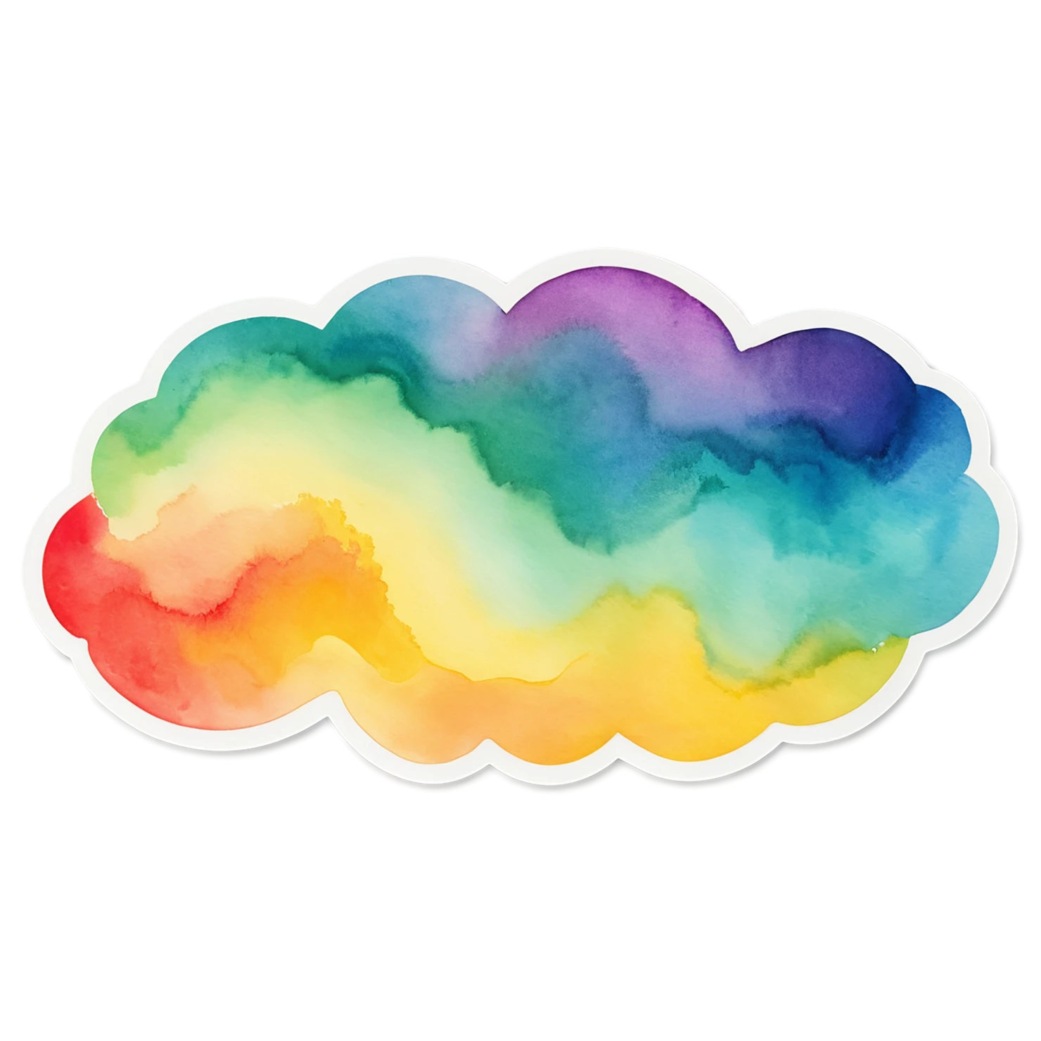Rainbow watercolor sticker isolated on transparent background #21152