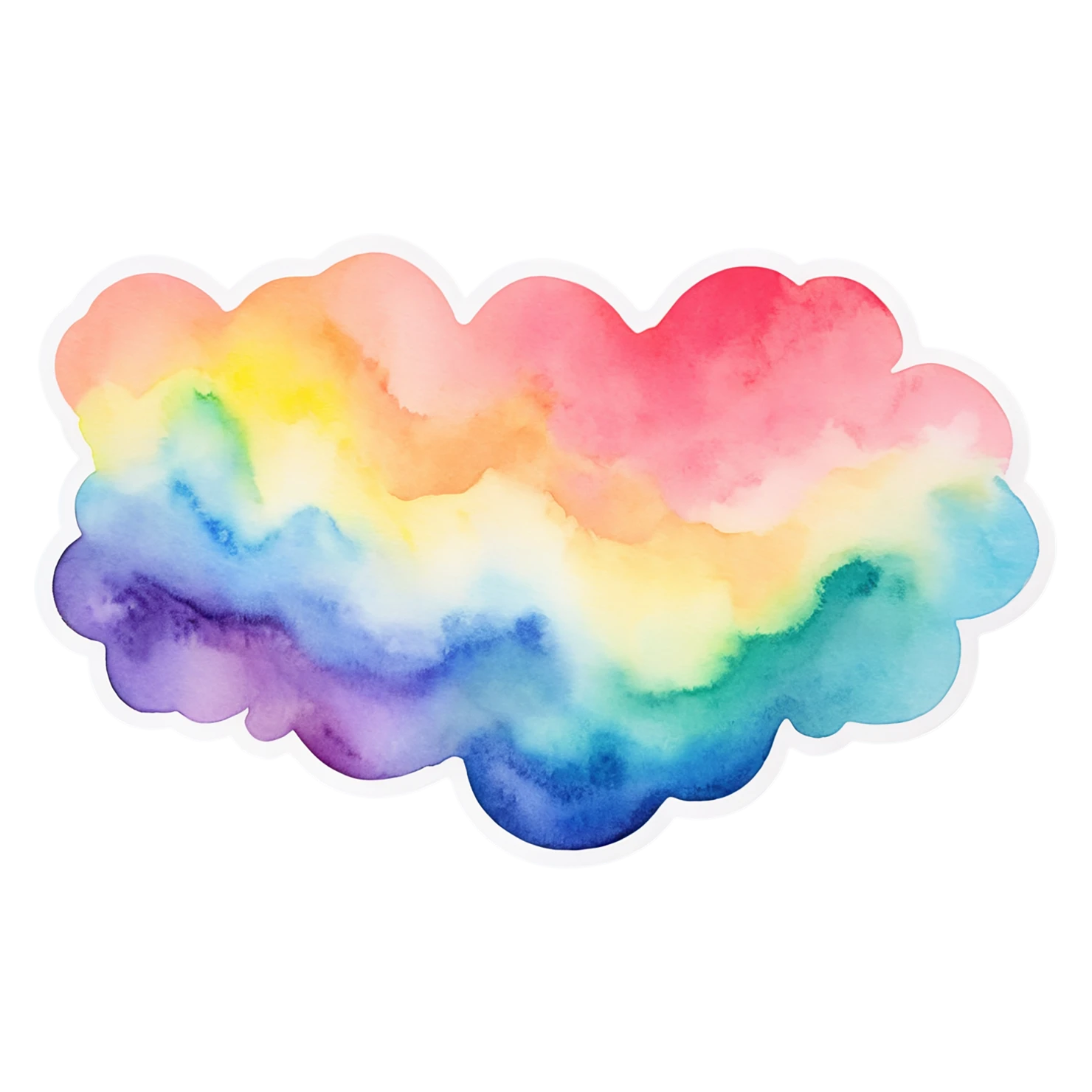 Rainbow watercolor sticker isolated on transparent background #21153