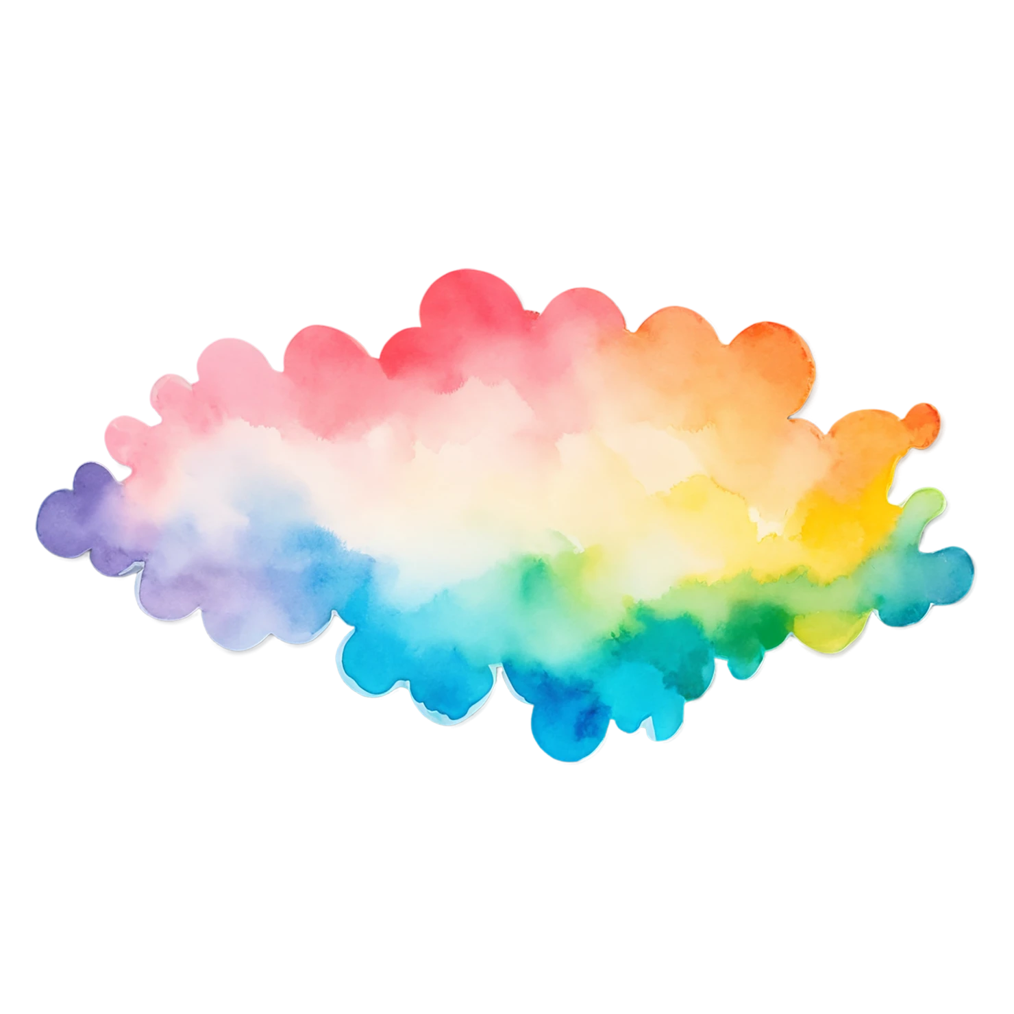 Rainbow watercolor sticker isolated on transparent background #21154
