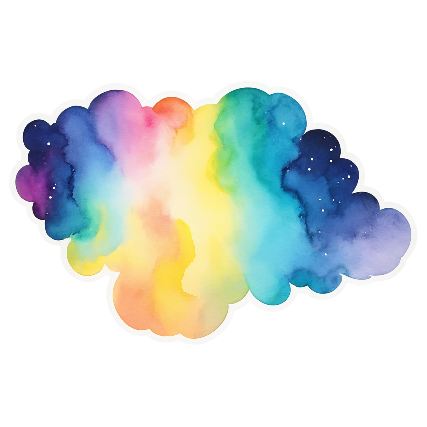 Rainbow watercolor sticker isolated on transparent background #21155