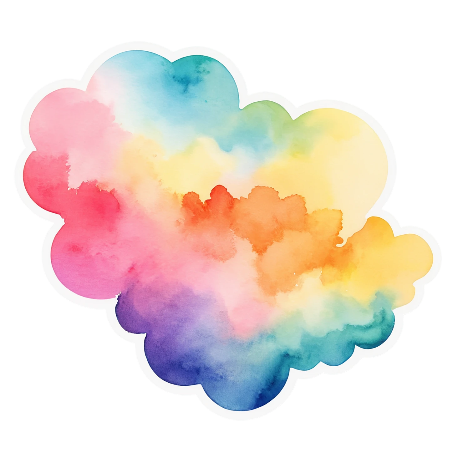 Rainbow watercolor sticker isolated on transparent background #21156