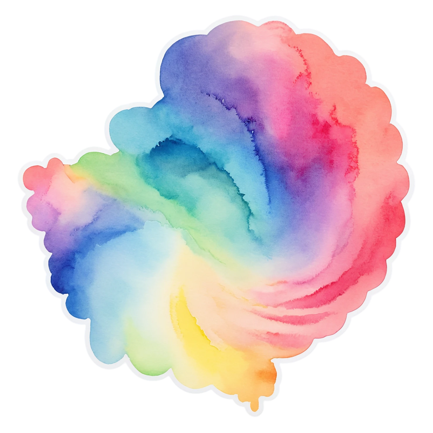 Rainbow watercolor sticker isolated on transparent background #21157
