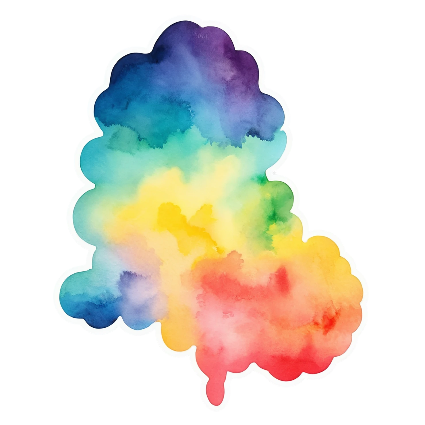 Rainbow watercolor sticker isolated on transparent background #21158