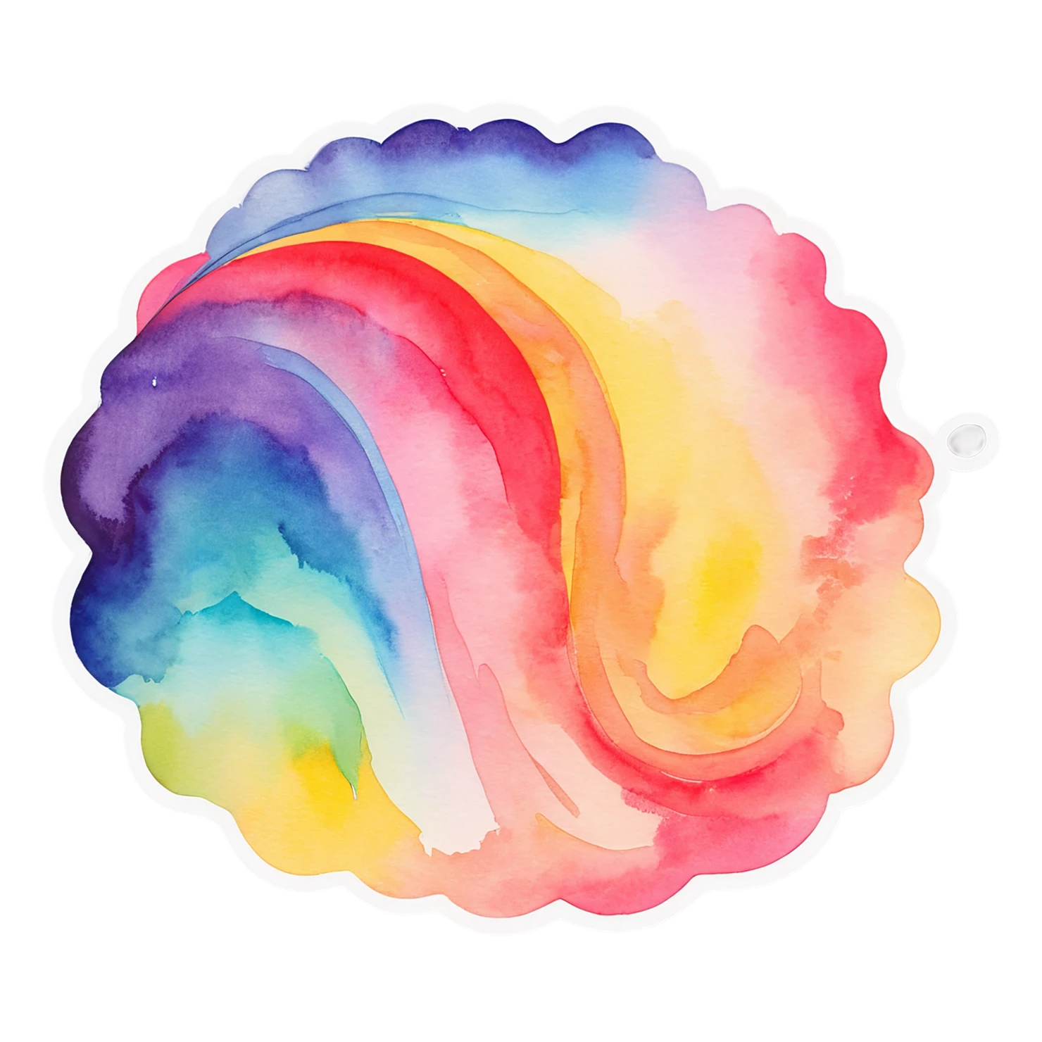 Rainbow watercolor sticker isolated on transparent background #21159