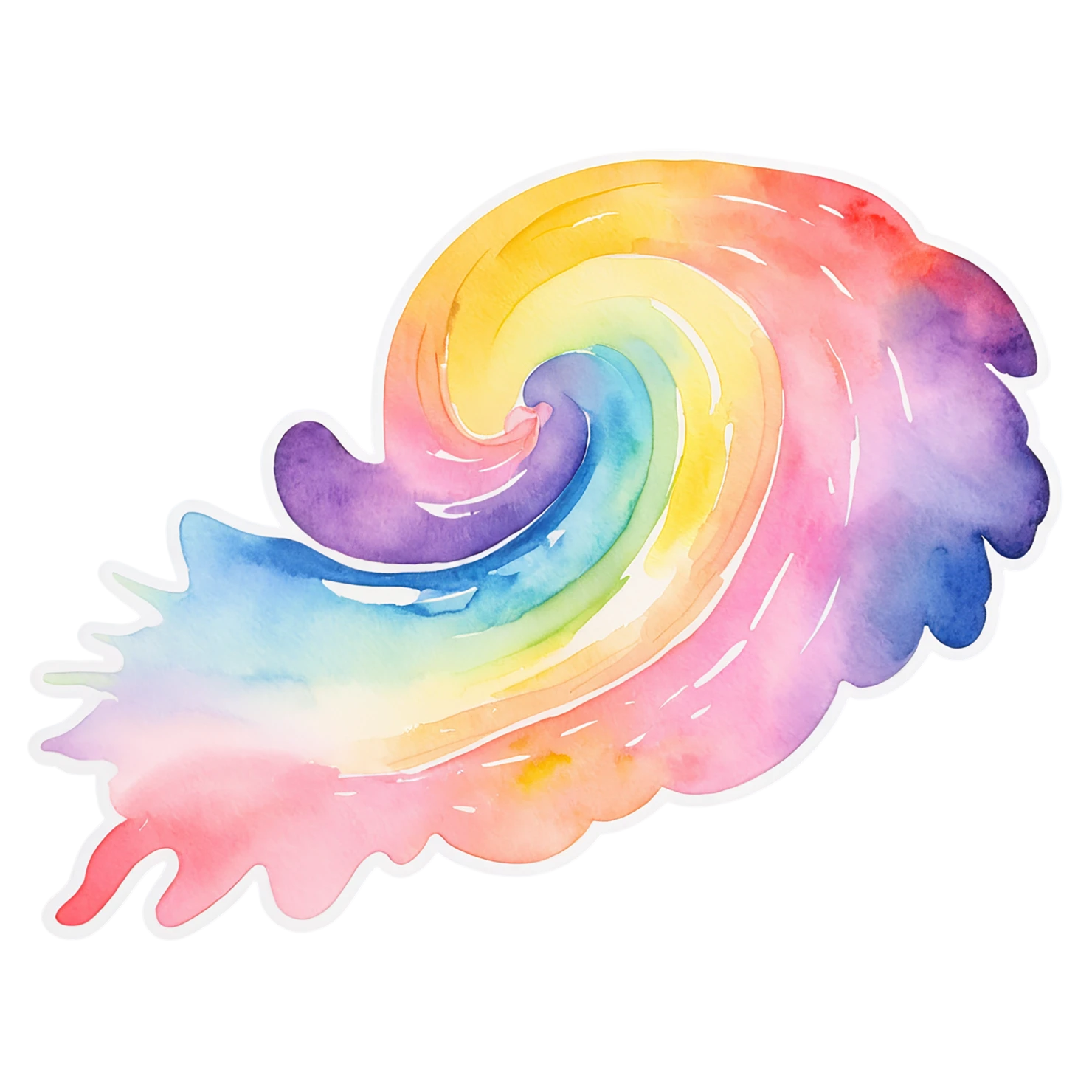 Rainbow watercolor sticker isolated on transparent background #21160