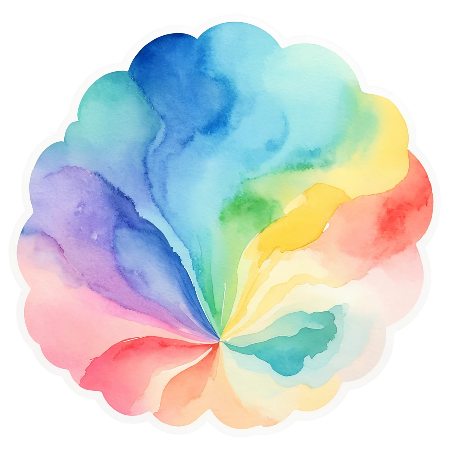 Rainbow watercolor sticker isolated on transparent background #21161