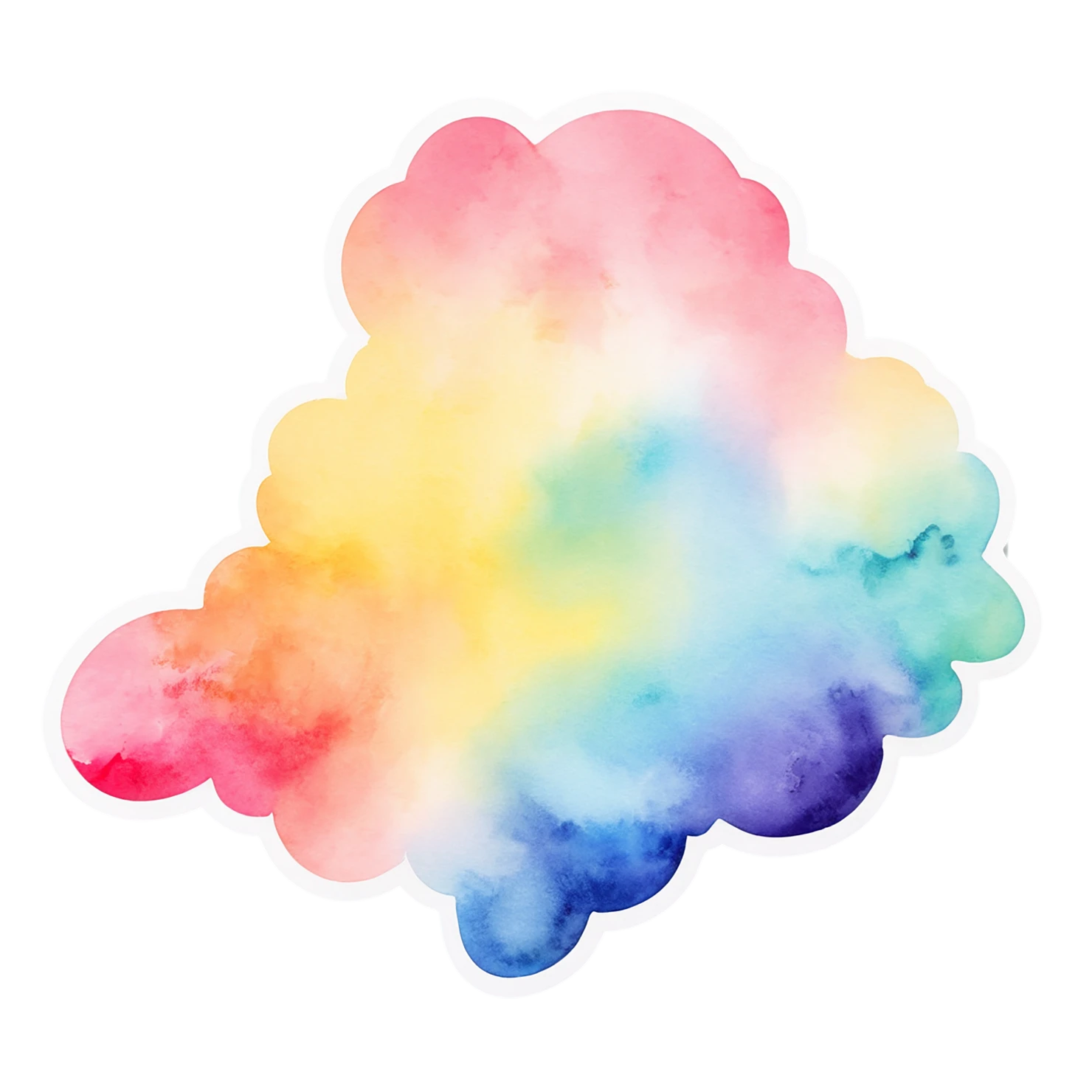 Rainbow watercolor sticker isolated on transparent background #21162