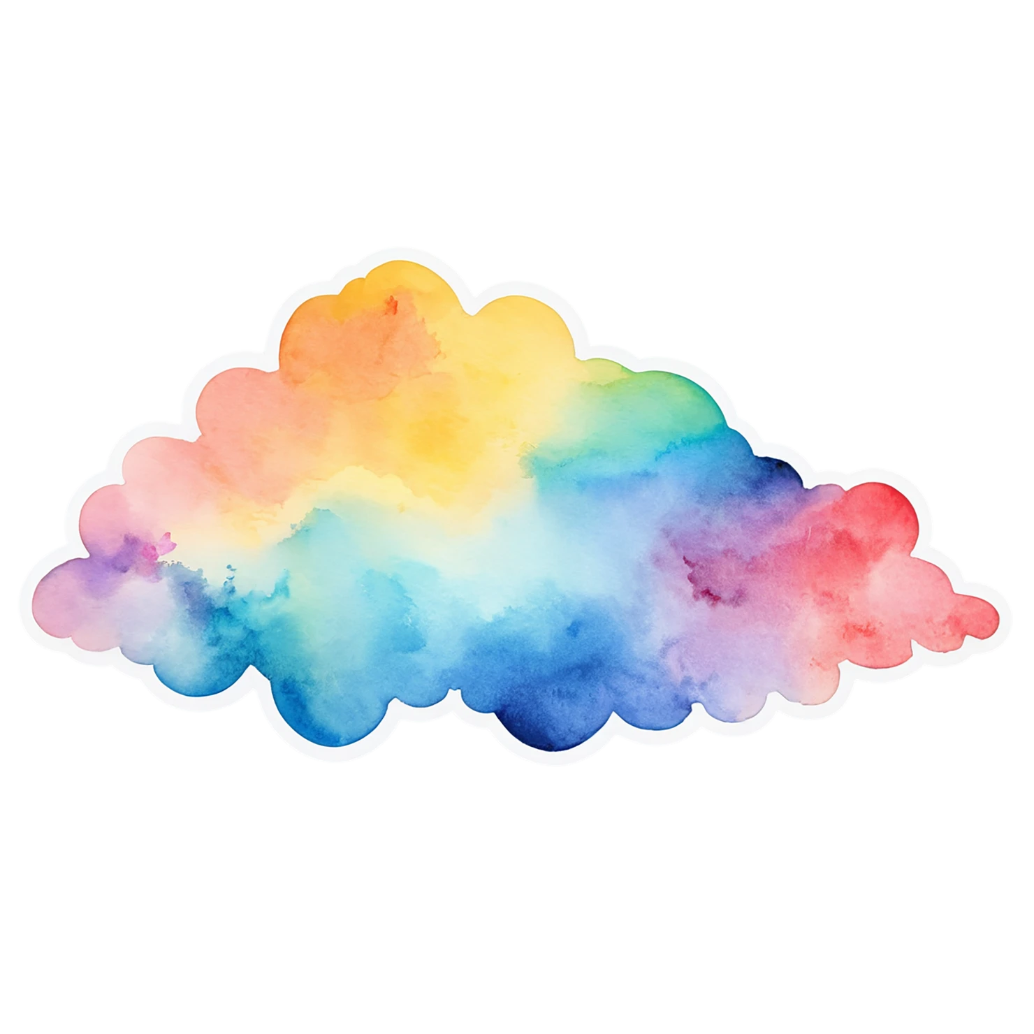 Rainbow watercolor sticker isolated on transparent background #21163