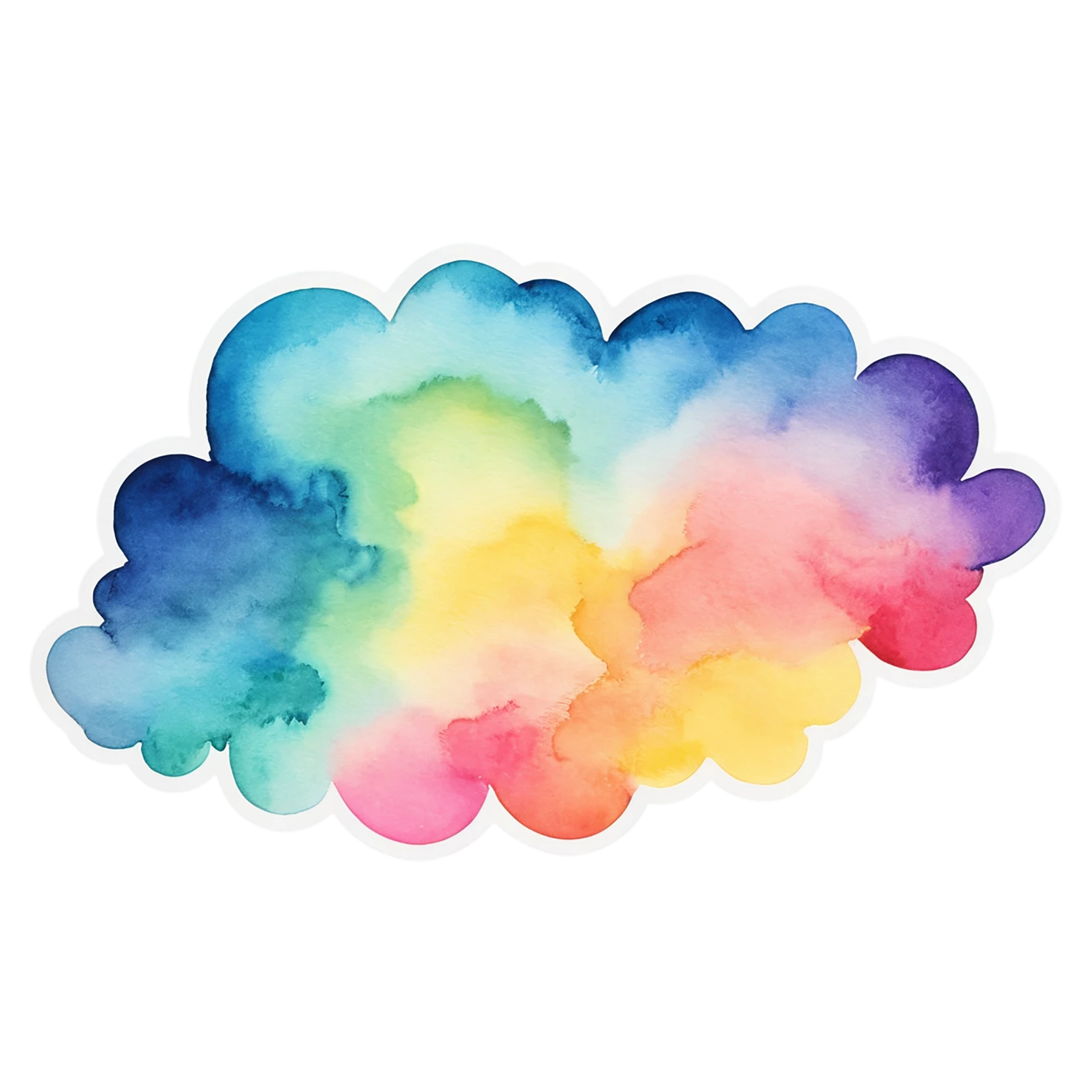 Rainbow watercolor sticker isolated on transparent background #21164