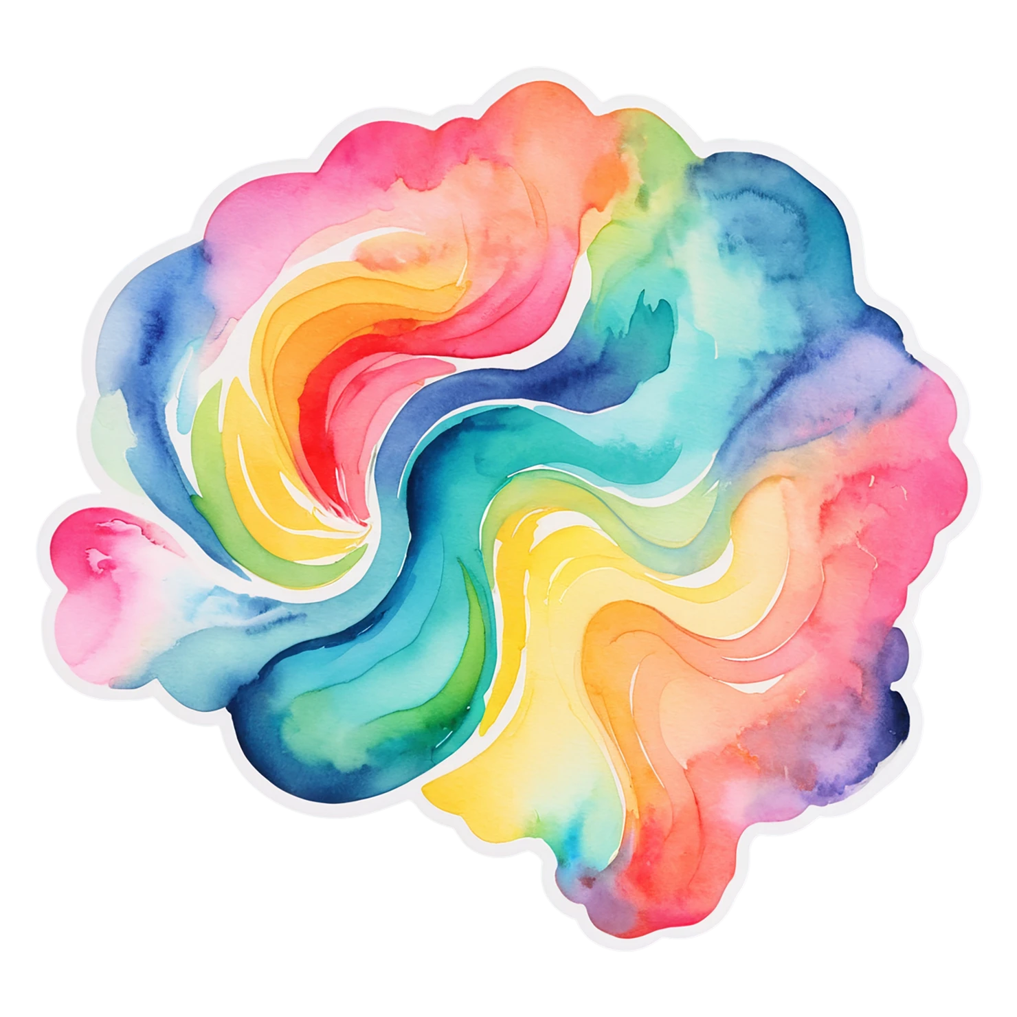 Rainbow watercolor sticker isolated on transparent background #21165